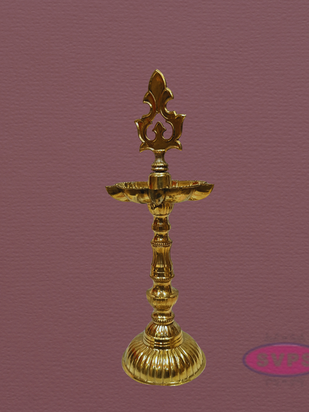 Brass Kuthu Vilakku – 10 Inch Standing Oil Lamp