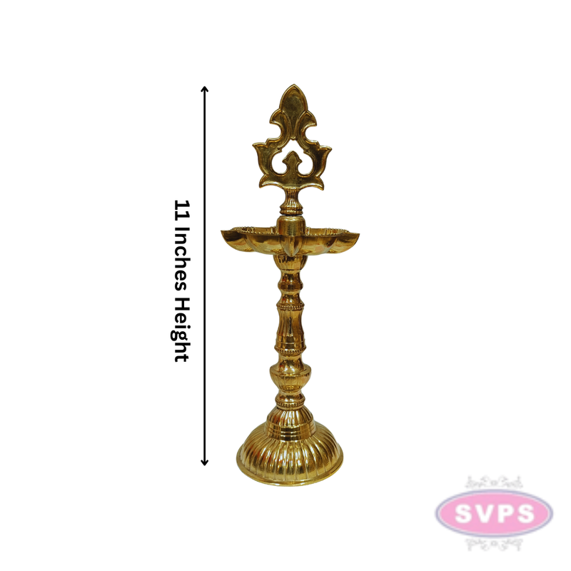Brass Kuthu Vilakku 11 Inches – Traditional Standing Pooja Lamp