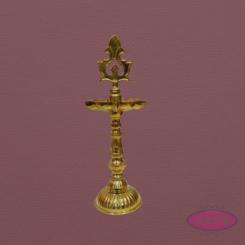 Handcrafted Brass Oil Lamp (Kuthu Vilakku) – Height 12 Inch