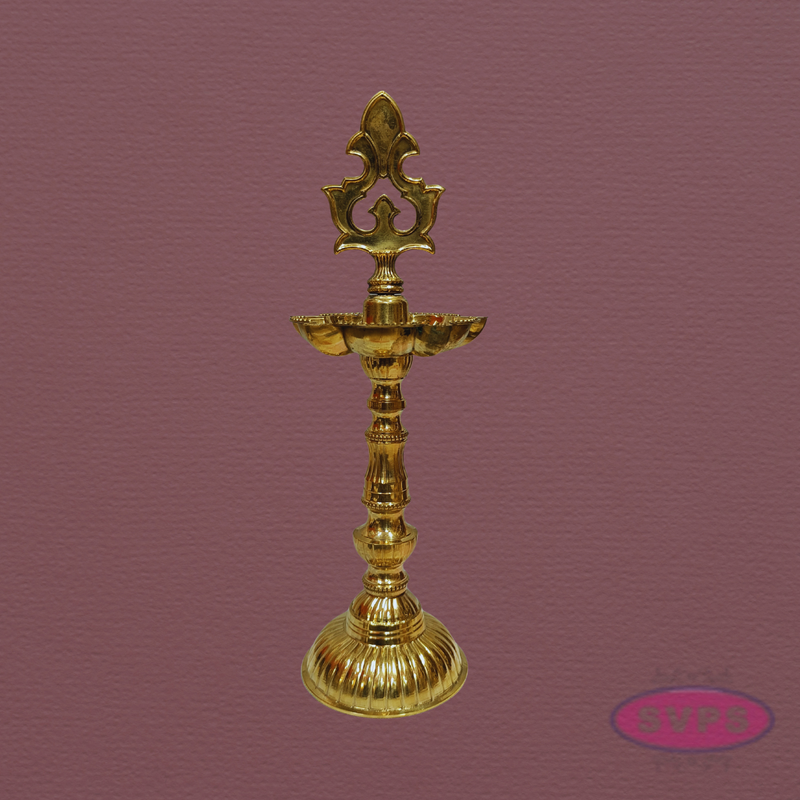 Handcrafted Brass Oil Lamp (Kuthu Vilakku) – Height 12 Inch