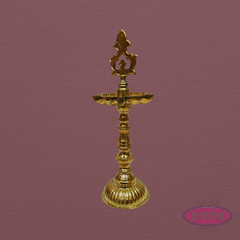 Handcrafted Brass Oil Lamp (Kuthu Vilakku) – Height 12 Inch
