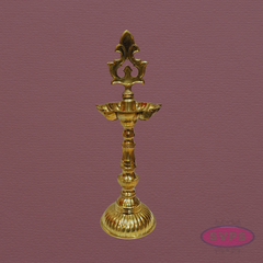 Handcrafted Brass Oil Lamp (Kuthu Vilakku) – Height 12 Inch