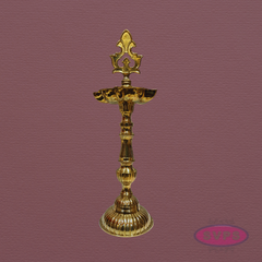 Handcrafted Brass Standing Oil Lamp – Kuthu Vilakku, 13 Inches