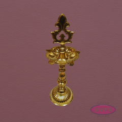 Handcrafted Brass Standing Oil Lamp – Kuthu Vilakku, 13 Inches