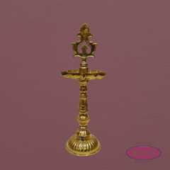 Handcrafted Brass Standing Oil Lamp – Kuthu Vilakku, 13 Inches