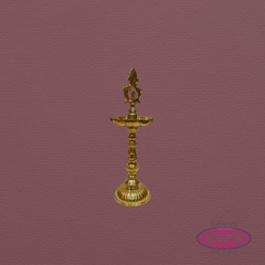 Handcrafted Brass Standing Oil Lamp – Kuthu Vilakku, 13 Inches