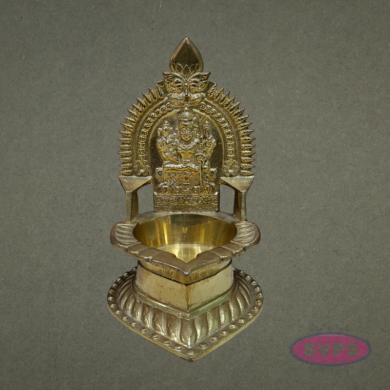 Goddess Kamakshi Brass Vilakku – Temple Style Deepam