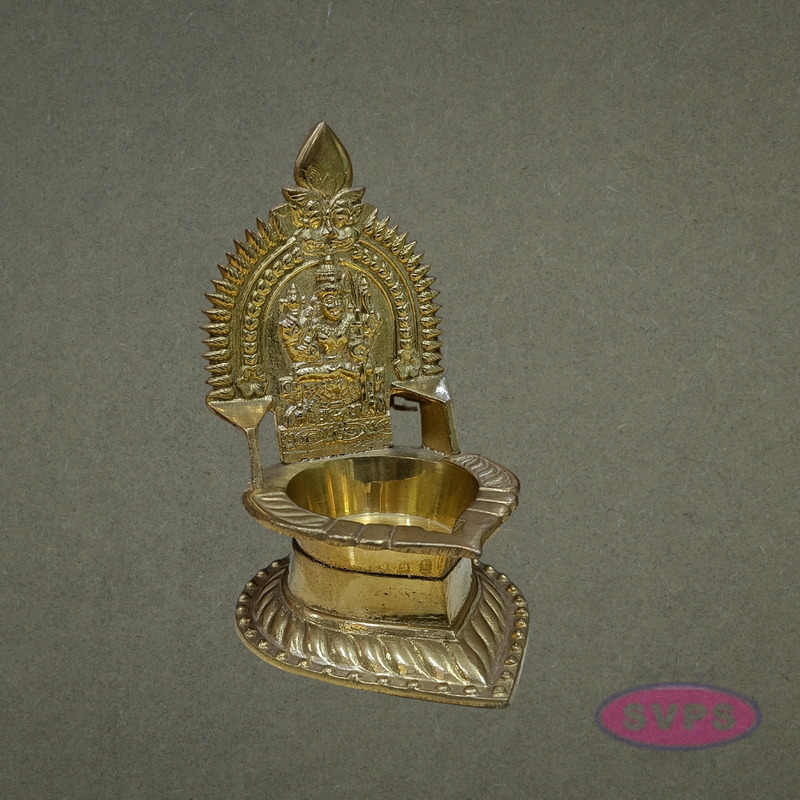 Goddess Kamakshi Brass Vilakku – Temple Style Deepam