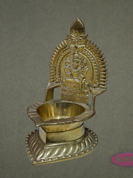 Goddess Kamakshi Brass Vilakku – Temple Style Deepam