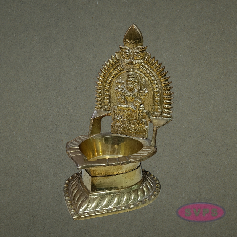 Goddess Kamakshi Brass Vilakku – Temple Style Deepam