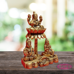 Brass Lakshmi Kubera Statue for Home Decor