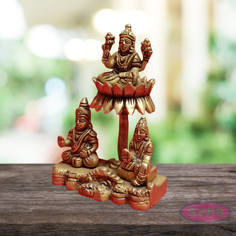 Brass Lakshmi Kubera Statue for Home Decor