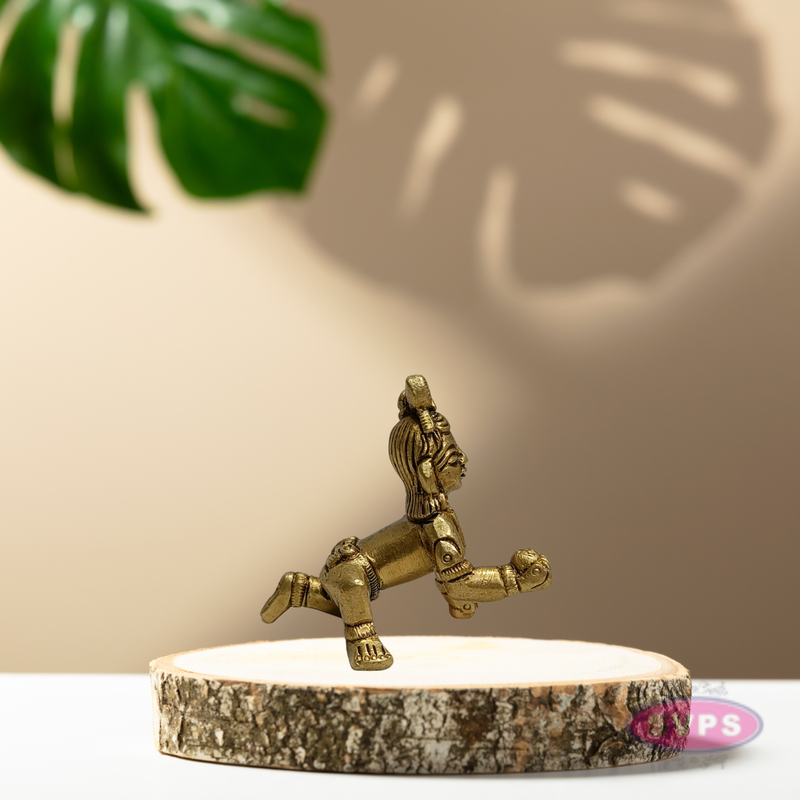 Antique Finish Brass Baby Krishna Murti – Laddu Gopal Home Decor