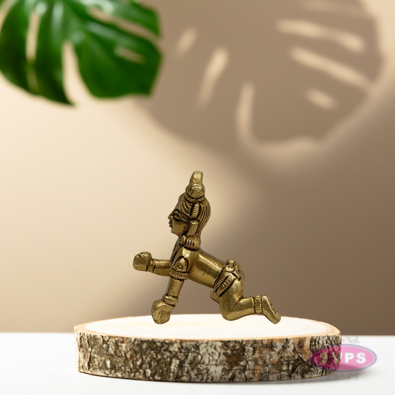 Antique Finish Brass Baby Krishna Murti – Laddu Gopal Home Decor