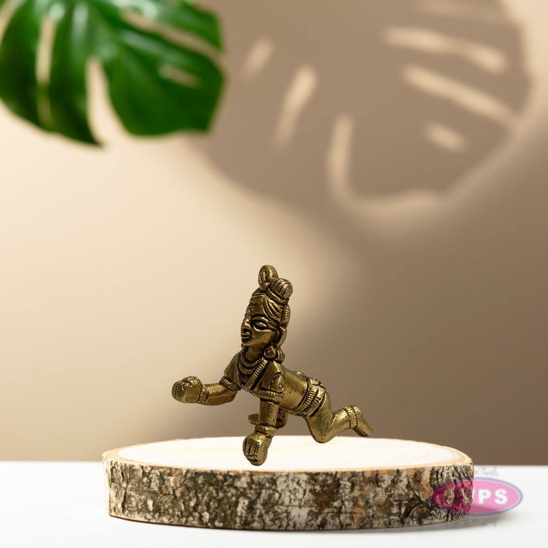 Antique Finish Brass Baby Krishna Murti – Laddu Gopal Home Decor