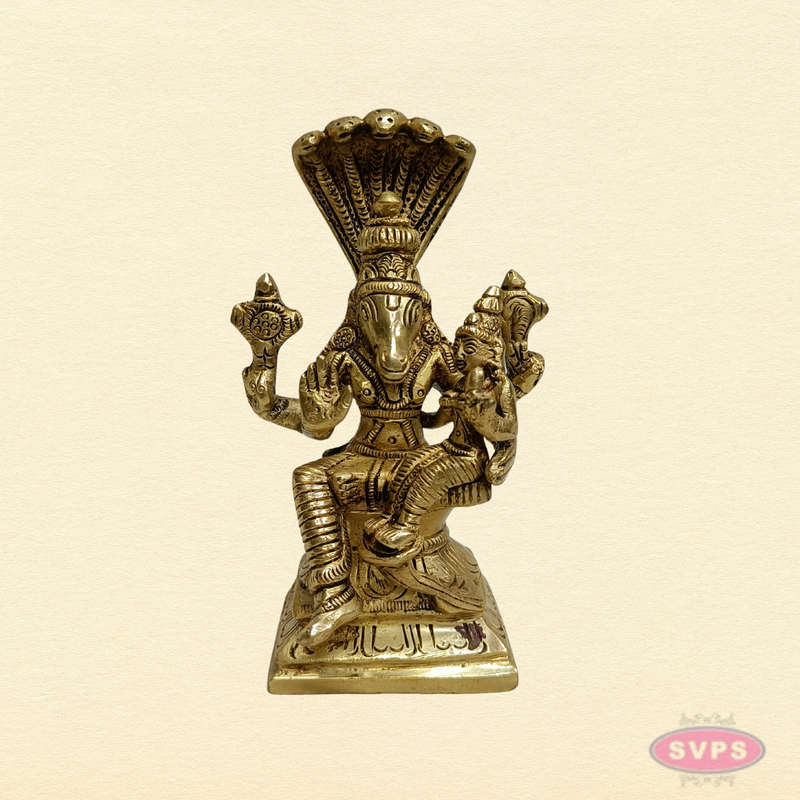 Brass Lakshmi Hayagriva Idol – 5 Inch Divine Wisdom & Prosperity Statue