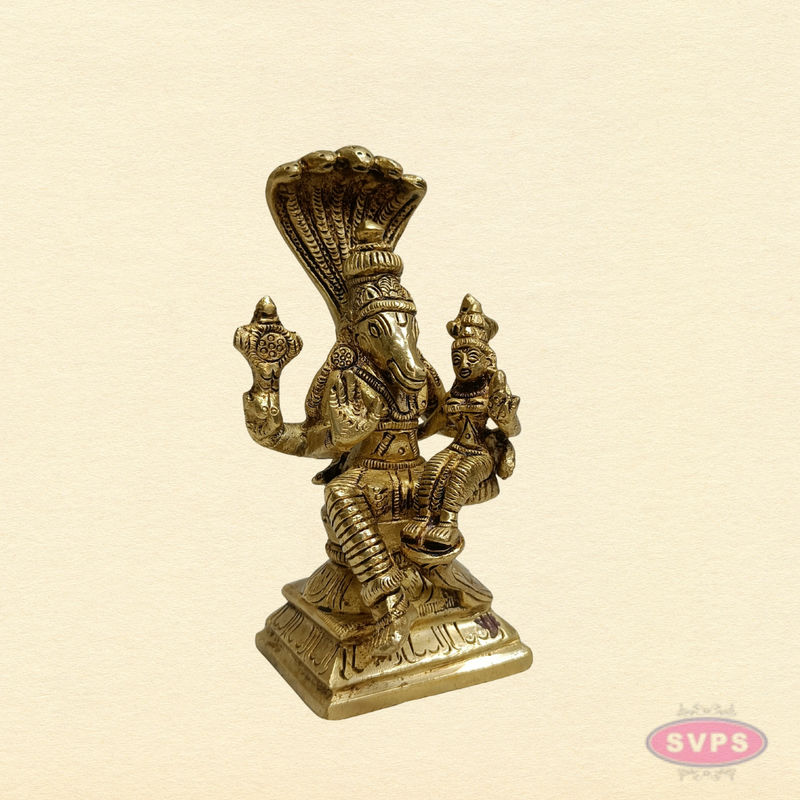 Brass Lakshmi Hayagriva Idol – 5 Inch Divine Wisdom & Prosperity Statue