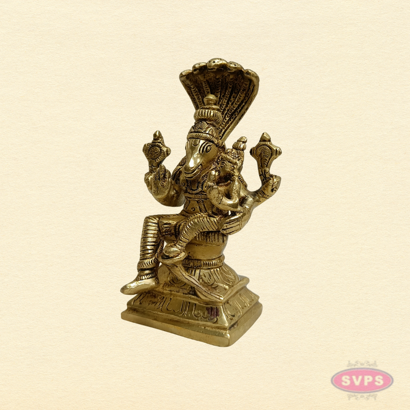 Brass Lakshmi Hayagriva Idol – 5 Inch Divine Wisdom & Prosperity Statue
