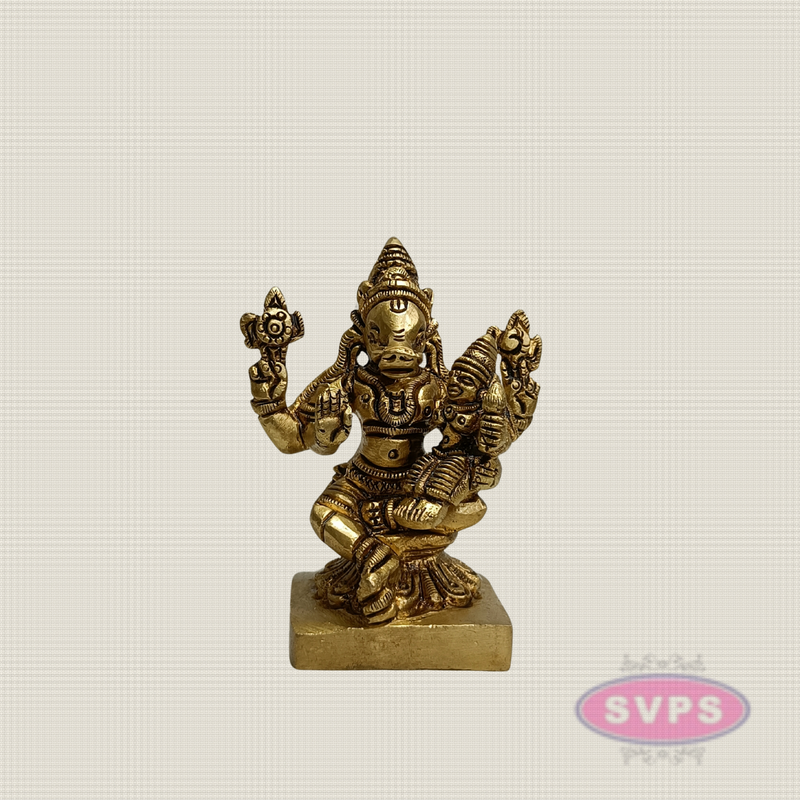 Brass Lakshmi Varagar Murti – Lord Varaha with Goddess Lakshmi