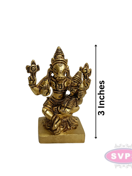 Brass Lakshmi Varagar Murti – Lord Varaha with Goddess Lakshmi