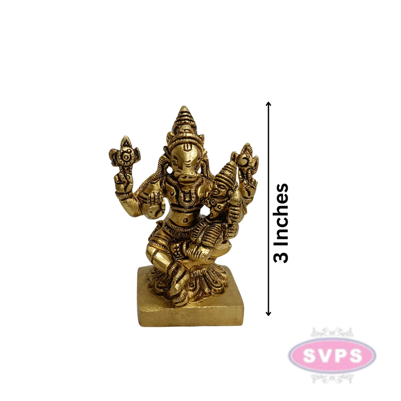 Brass Lakshmi Varagar Murti – Lord Varaha with Goddess Lakshmi