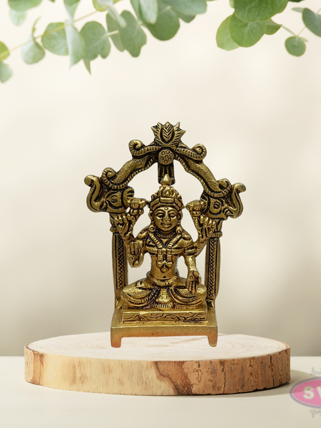 Brass Lakshmi Devi Idol with Prabhavali Arch