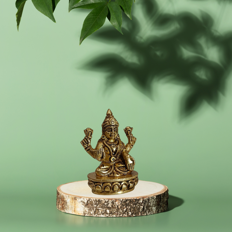 Goddess Lakshmi Brass Statue for Home Temple