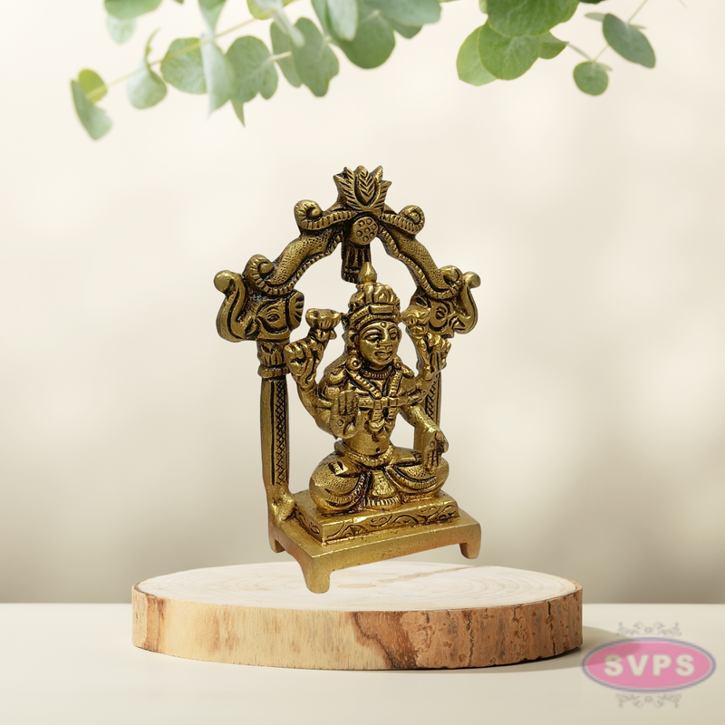 Brass Lakshmi Devi Idol with Prabhavali Arch