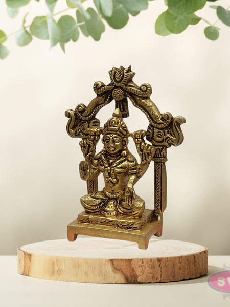 Brass Lakshmi Devi Idol with Prabhavali Arch