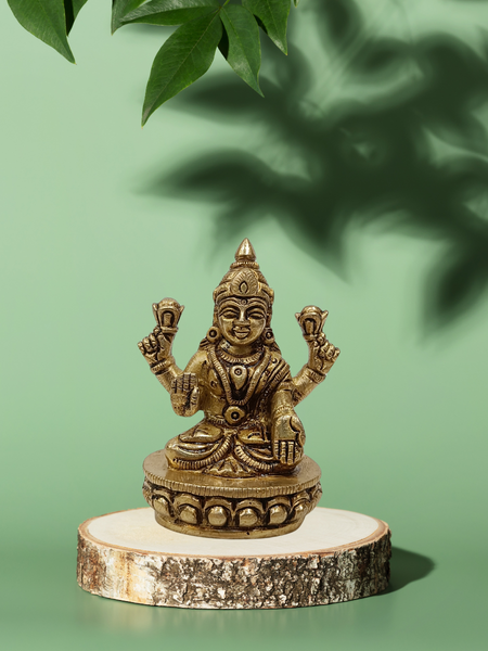 Goddess Lakshmi Brass Statue for Home Temple