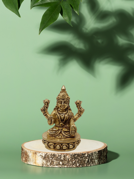 Goddess Lakshmi Brass Statue for Home Temple