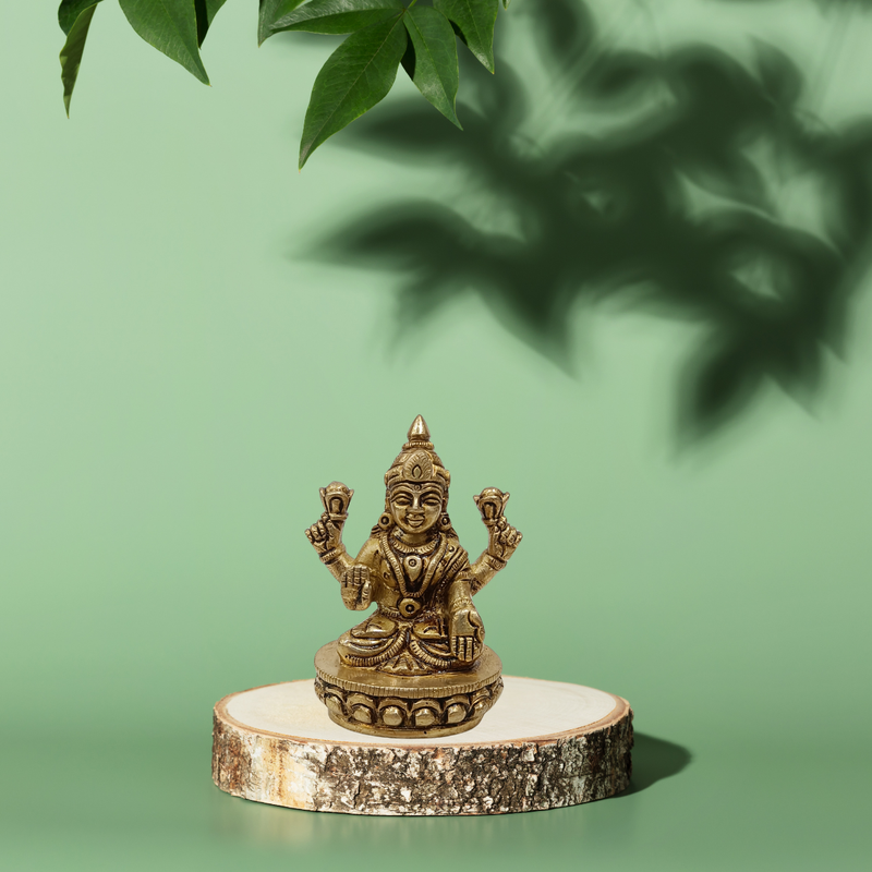 Goddess Lakshmi Brass Statue for Home Temple
