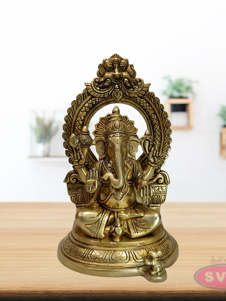 Lakshmi Ganesh Saraswati Brass Statue Set – 12 Inch Decorative Pooja Idol