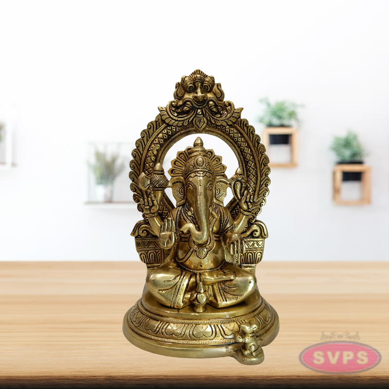 Lakshmi Ganesh Saraswati Brass Statue Set – 12 Inch Decorative Pooja Idol