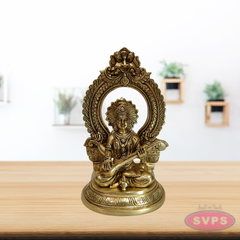 Lakshmi Ganesh Saraswati Brass Statue Set – 12 Inch Decorative Pooja Idol