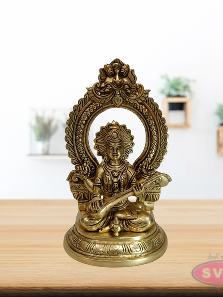 Lakshmi Ganesh Saraswati Brass Statue Set – 12 Inch Decorative Pooja Idol