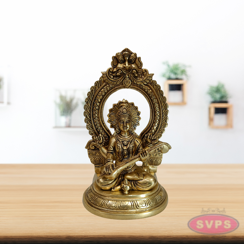 Lakshmi Ganesh Saraswati Brass Statue Set – 12 Inch Decorative Pooja Idol