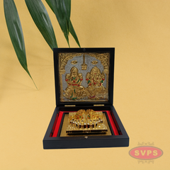 Gold Plated Sri Lakshmi Ganesh Padam Box