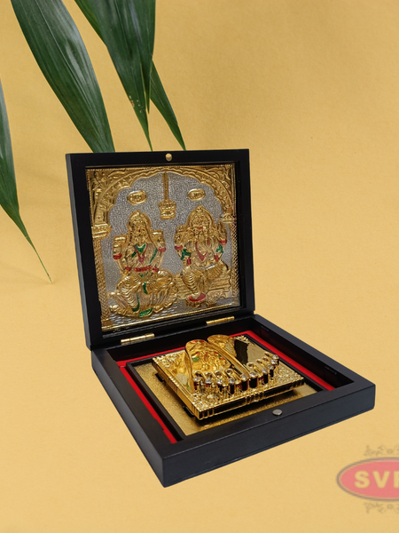 Gold Plated Sri Lakshmi Ganesh Padam Box