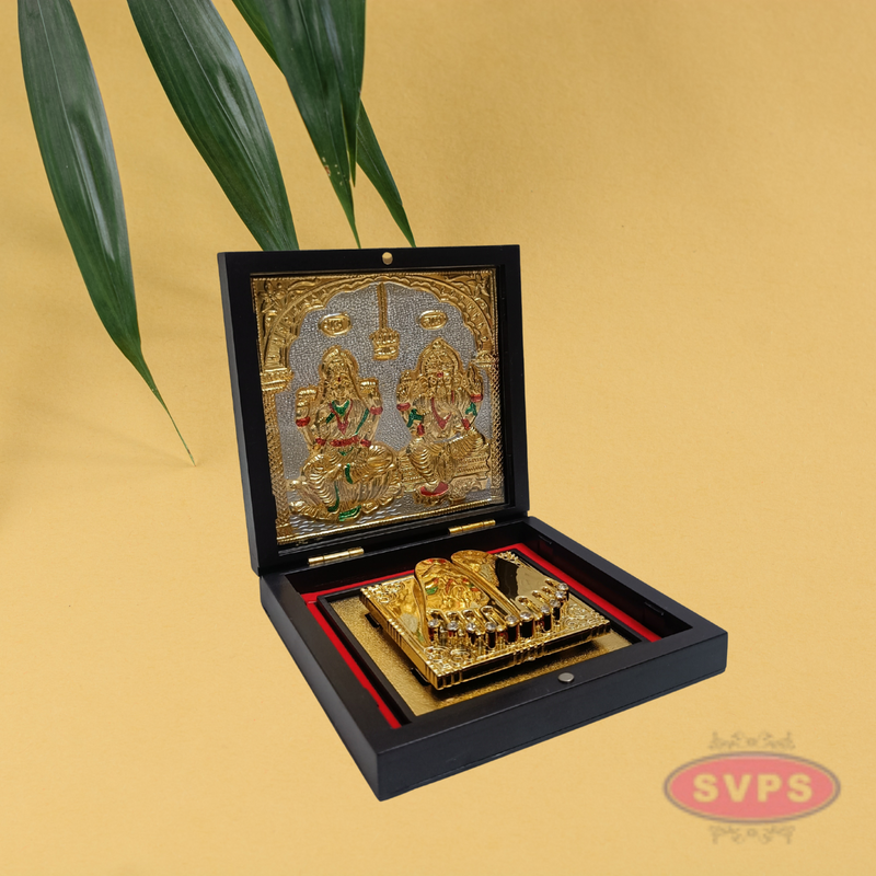 Gold Plated Sri Lakshmi Ganesh Padam Box