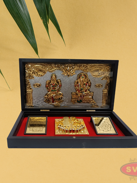 Gold Plated Lakshmi Ganesh Padam Box