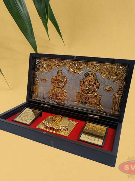 Gold Plated Lakshmi Ganesh Padam Box