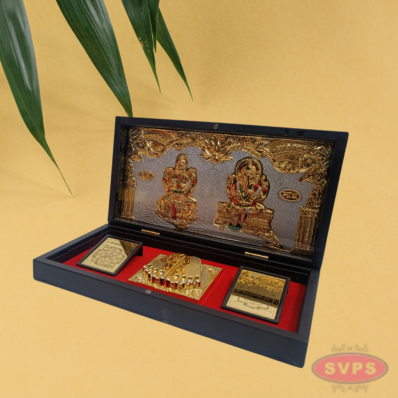 Gold Plated Lakshmi Ganesh Padam Box