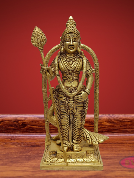 Malaysia Murugan Brass Idol – Batu Caves Style Lord Murugan Statue