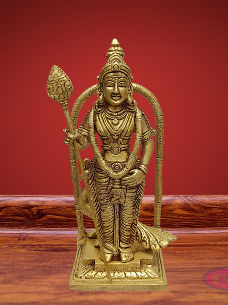 Malaysia Murugan Brass Idol – Batu Caves Style Lord Murugan Statue