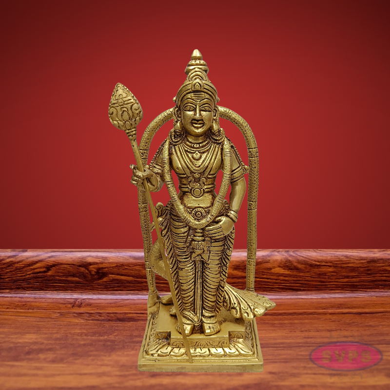 Malaysia Murugan Brass Idol – Batu Caves Style Lord Murugan Statue