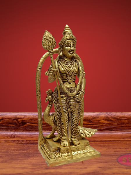 Malaysia Murugan Brass Idol – Batu Caves Style Lord Murugan Statue