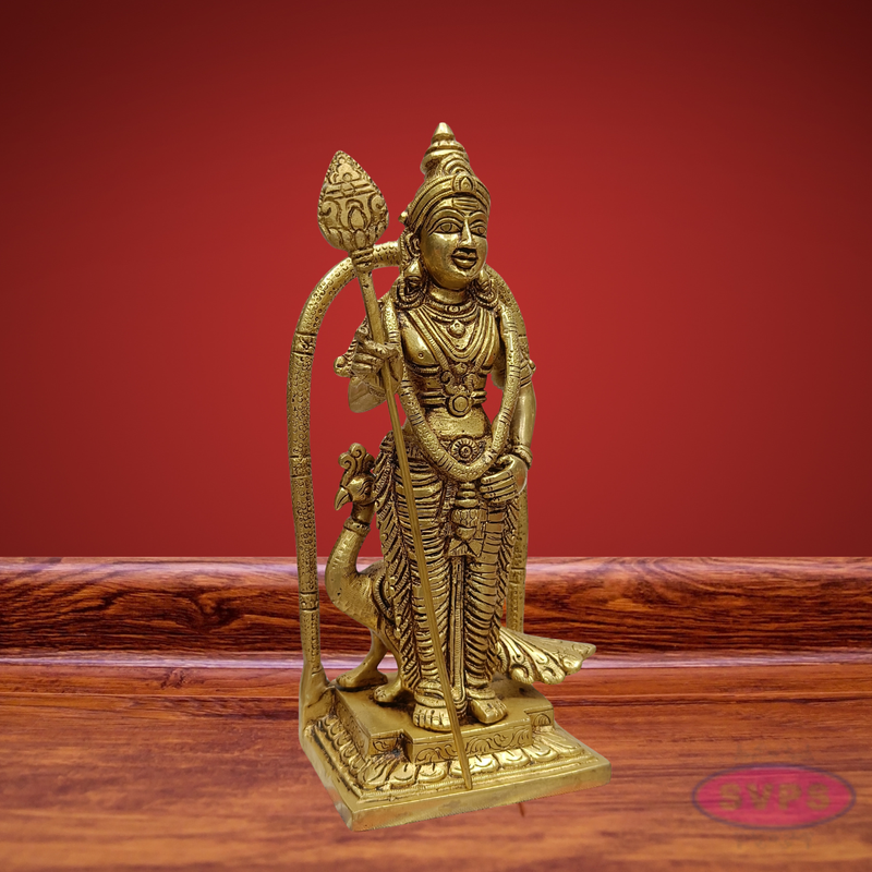 Malaysia Murugan Brass Idol – Batu Caves Style Lord Murugan Statue