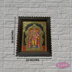 Lord Murugan Tanjore Painting with Premium Teak Wood Frame