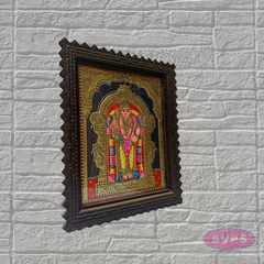 Lord Murugan Tanjore Painting with Premium Teak Wood Frame